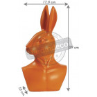 Statuette buste de lapin orange