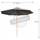 Parasol en bois 350 cm avec manivelle june