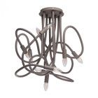 Suspension grise megapolis 9 ampoules 110 cm