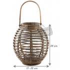 Lanterne en rotin et verre