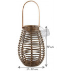 Lanterne en rotin et verre taille 2