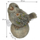 Oiseau sur sa pierre en résine 29 cm