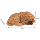 Shar pei dormant en résine 22 cm