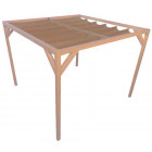 Pergola autoportante bois douglas toile sable 3 x 2,9 m