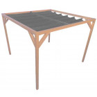 Pergola autoportante bois douglas toile anthracite 4 x 2,9 m
