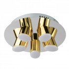 Plafonnier chromé techno 5 ampoules 11 cm