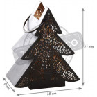 Photophore sapin noir et or