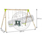 Portique en bois avec 2 balançoires et balançoire double
