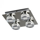 Plafonnier chromé techno 4 ampoules 7.5 cm