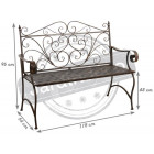 Banc pliant en métal vieilli