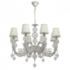 Suspension blanche elegance 8 ampoules 150 cm