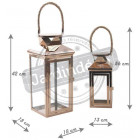 Lanterne en métal cuivré et corde (lot de 2)