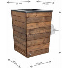 Bac à fleurs pyramidal en sapin et acier noir selekt