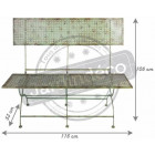 Banc de jardin en métal effet vieilli