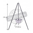 Chaudron en acier inoxydable sur trépied 14 litres