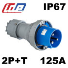 Fiche male 2p+t monophasée 125a ip67