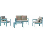 Salon de jardin en aluminium emeraude 4 places malo