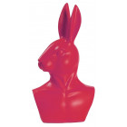 Statuette buste de lapin rose
