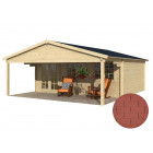 Dépendance de jardin en bois landes bardeau droit rouge