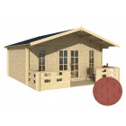 Dépendance de jardin en bois conches bardeau droit rouge