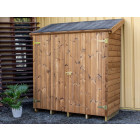 Abri mural habrita foresta the 1708.01 multi-usages bois thermo chauffé 1,05m2 2 étagères avec plancher double porte pleine