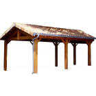 Abri voiture en bois charpente traditionnelle 2 voitures