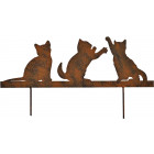 Silhouette chatons sur pique en fonte