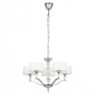 Suspension fiennes, chrome et cristal, avec abat-jour