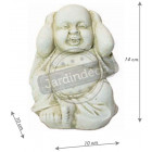 Statuette bouddha rieur mains sur les oreilles