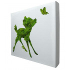 Tableau végétal picto faon en lichen stabilisé 20cm