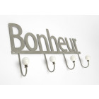 Patère métal et céramique bonheur