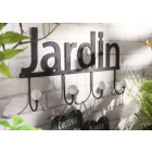 Patère métal et céramique jardin