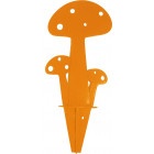 Champignon déco en métal orange 20cm