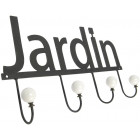 Patère métal et céramique jardin