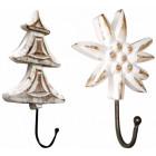Patère en manguier sapin et étoile (lot de 2)