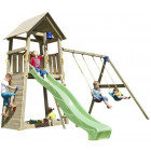 Aire de jeux en bois belvedere avec balançoires