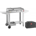 Plancha en inox double plaque clas 80 cm avec chariot et housse