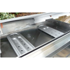 Plancha en inox double plaque clas 80 cm avec chariot et housse chariot avec porte