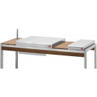 Table avec plancha en inox et feu gaz oasi