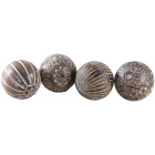Boules en manguier motifs assortis (lot de 4)