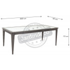 Table de jardin en polyrésine noire et verre