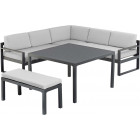 Salon de jardin repas en aluminium océan