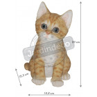 Chaton roux assis en résine 20 cm