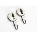 Patère métal madame monsieur (lot de 2)