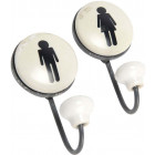 Patère métal madame monsieur (lot de 2)