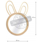 Miroir en rotin lapin