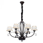 Suspension marron country 6 ampoules 132 cm