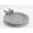 Bain à oiseau en ciment motifs fleurs