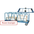Chariot industriel pour charges lourdes 2000 x 1000 mm roues losange 1200 kg - 800008881