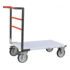 Chariot à dossier fixe 600 kg - Matière du plateau et dimensions au choix